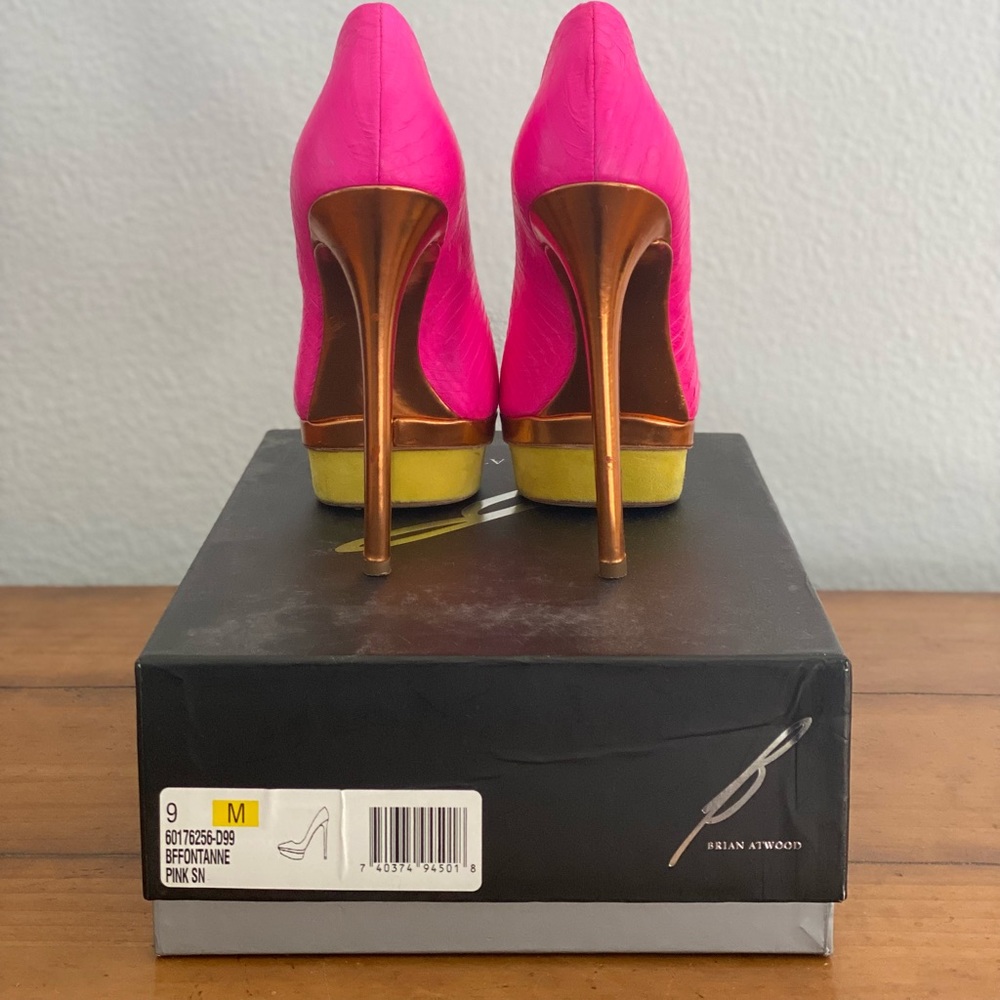 Brian Atwood hot pink platform heels - Picture 3 of 6